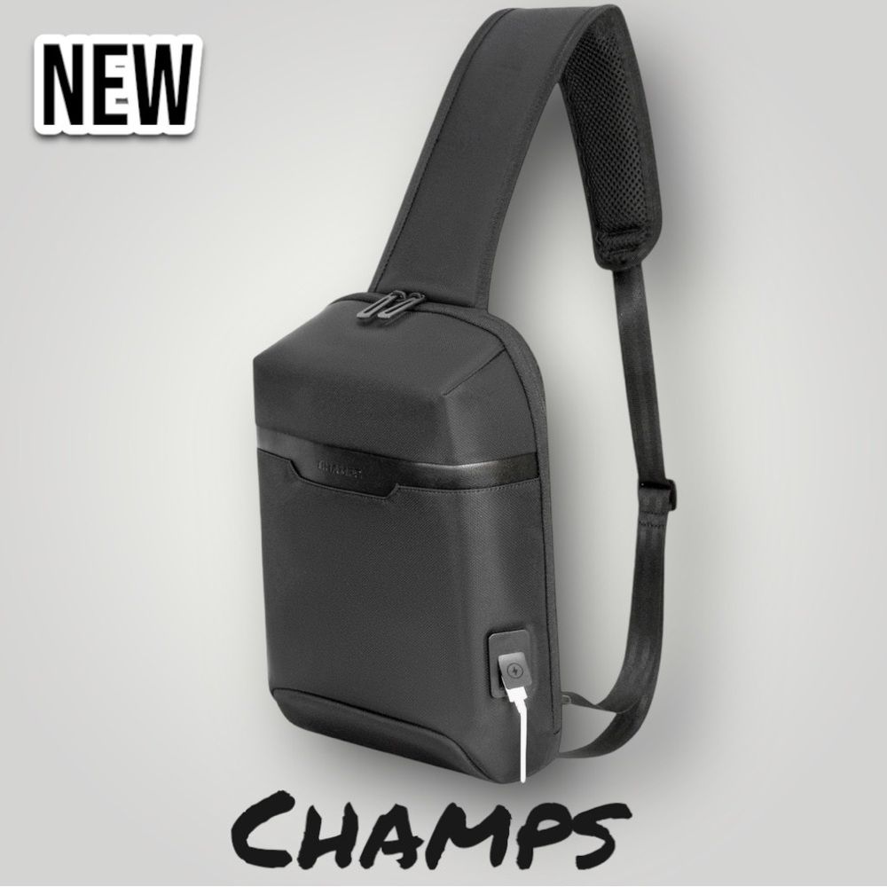 New Nwt Champs Onyx Waterproof Sling Bag Backpack - Black